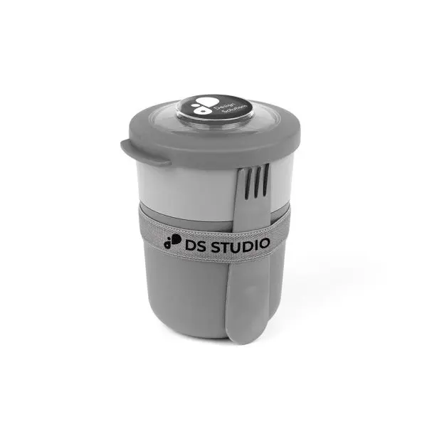 Amuse Morning & Noon Bowl Grey  Suitable for yoghurt, smoothies or a salad Dishwasher, freezer and microwave safe  Personalisation with a doming, engraving, spork and elastic band.