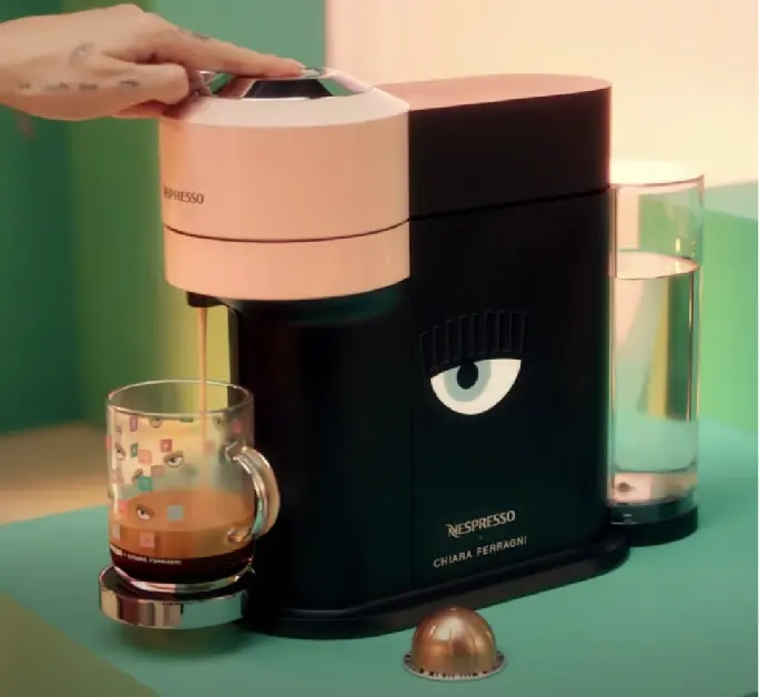 Nespresso machine printed with eye