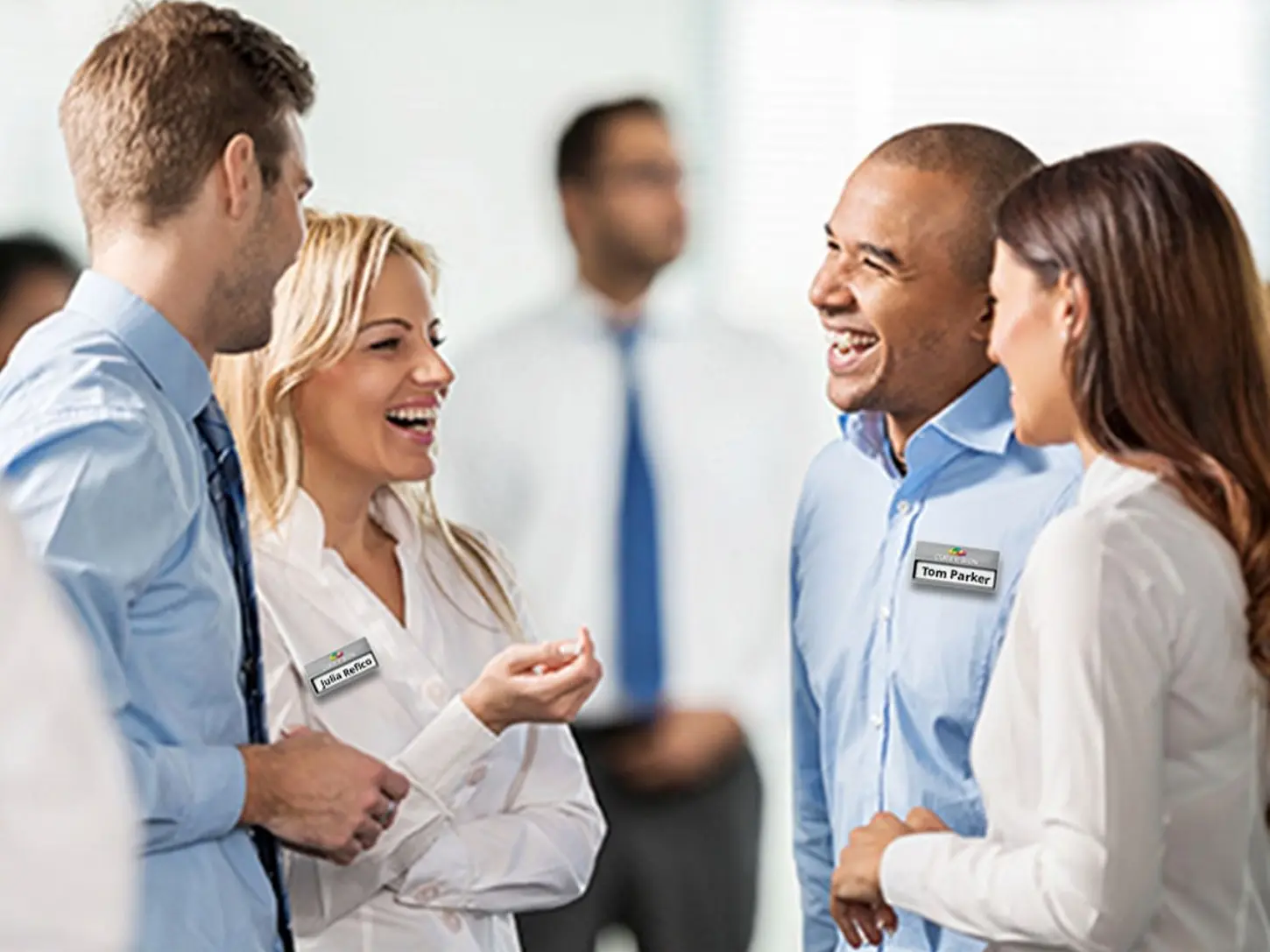 Group of people with name badges