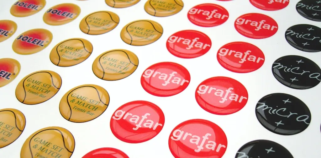 Domed stickers sheet round stickers