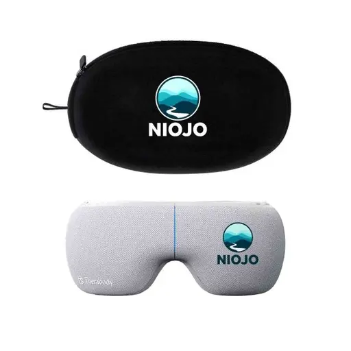 Therabody Smart Goggles White  150-minute battery life 3 customizable modalities SmartSense Technology™ Eye mask massager  Personalise with a thermal print in full colour, a Soft Case with thermal print in full colour and a sleeve.