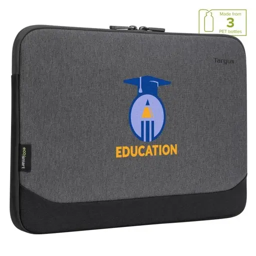 Targus Cypress Eco Sleeve 11″-12″ Grey  Made out of 3 recycled PET bottles Fits a 11-12″ laptop  Personalisation with a full colour thermal print